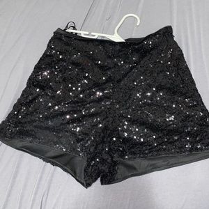 Black sparkly shorts